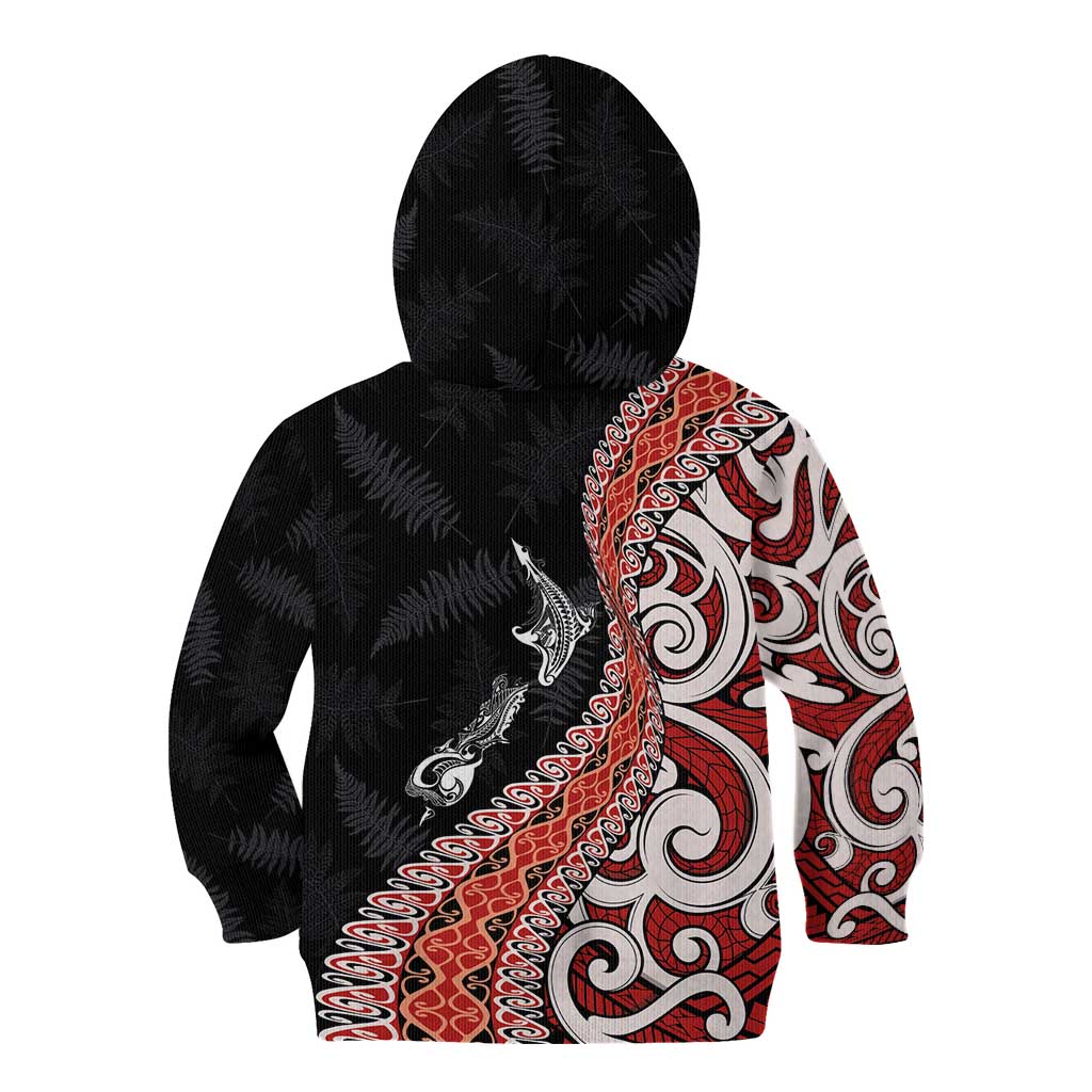 Aotearoa Maori Stylized Koru - Silver Ferns Kid Hoodie