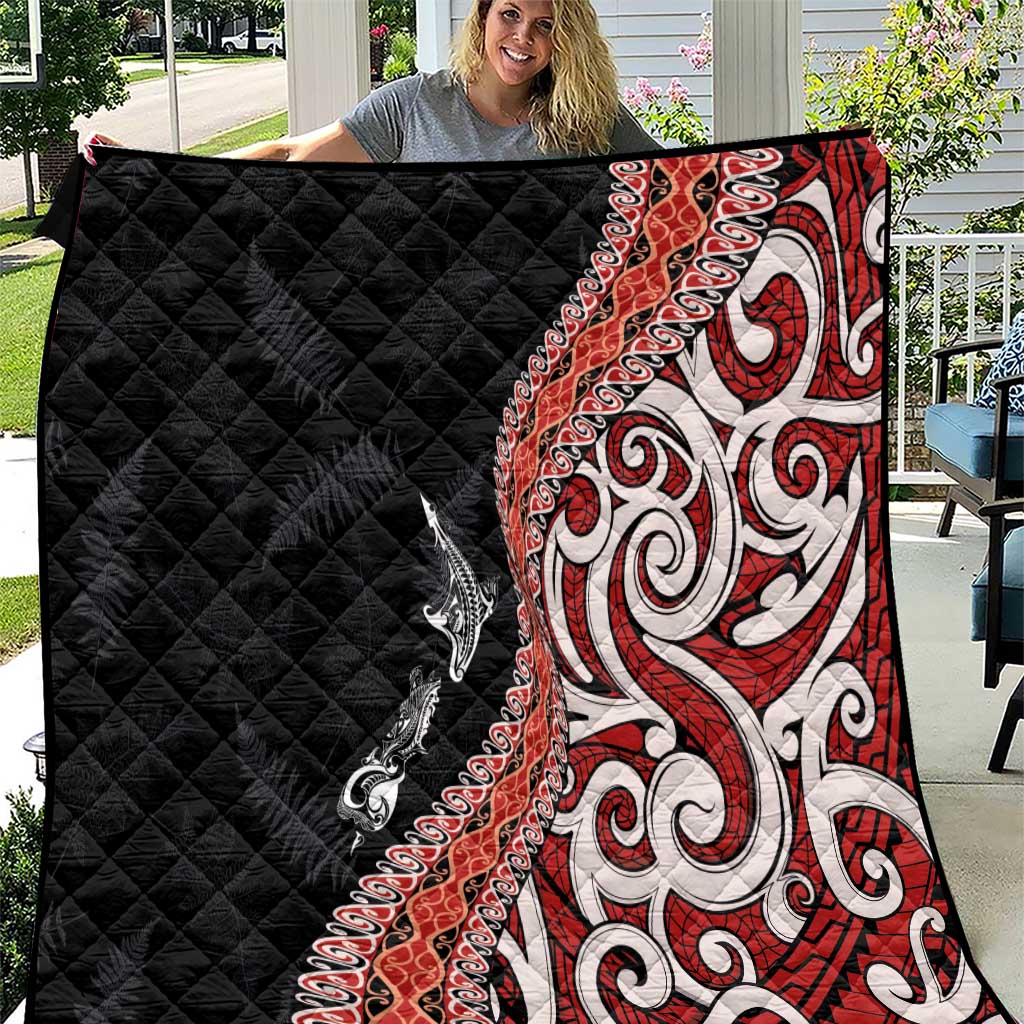 Aotearoa Maori Stylized Koru - Silver Ferns Quilt