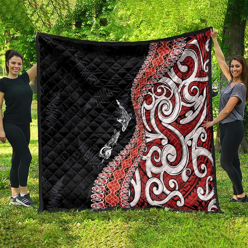 Aotearoa Maori Stylized Koru - Silver Ferns Quilt