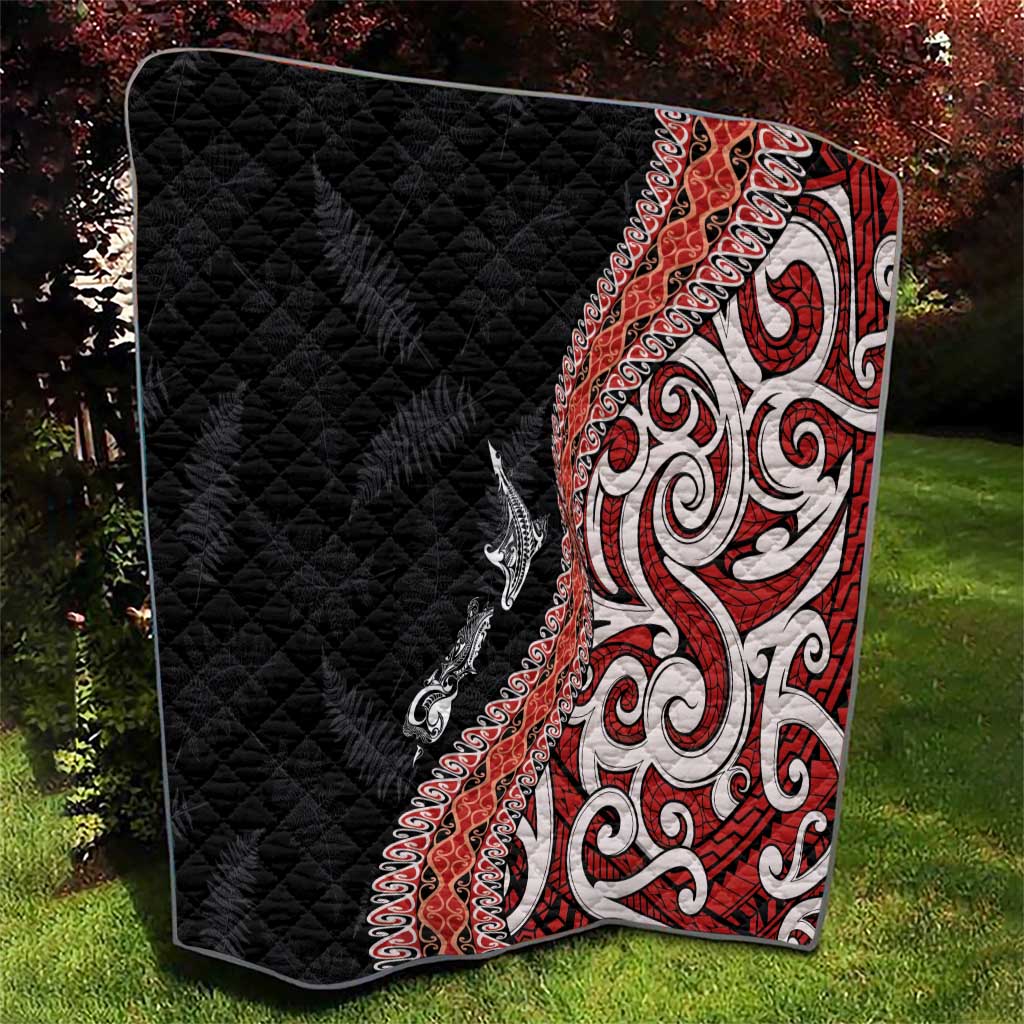 Aotearoa Maori Stylized Koru - Silver Ferns Quilt