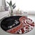 Aotearoa Maori Stylized Koru - Silver Ferns Round Carpet