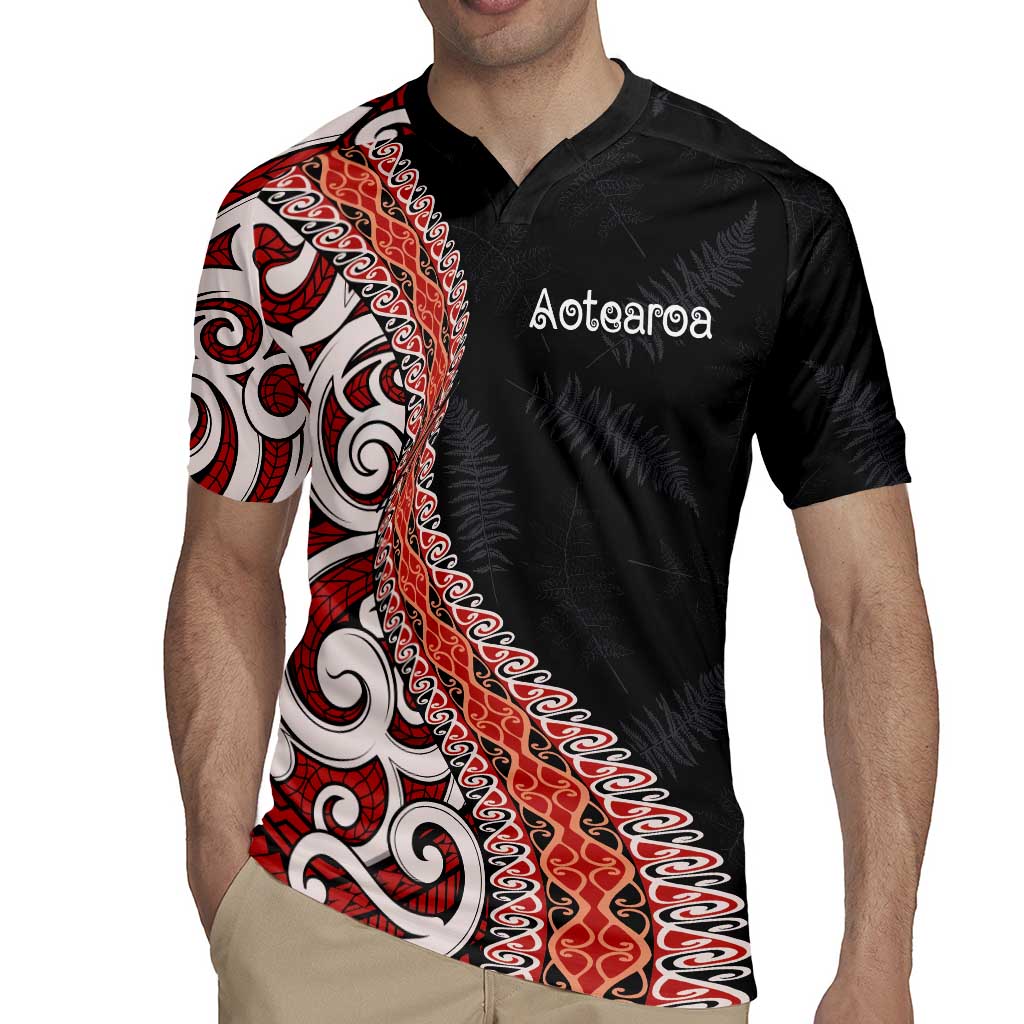 Aotearoa Maori Stylized Koru - Silver Ferns Rugby Jersey LT03 - Polynesian Pride