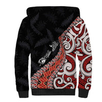 Aotearoa Maori Stylized Koru - Silver Ferns Sherpa Hoodie LT03 - Polynesian Pride