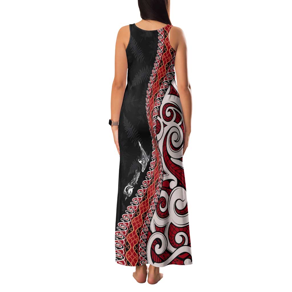 Aotearoa Maori Stylized Koru - Silver Ferns Tank Maxi Dress LT03 - Polynesian Pride