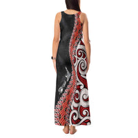 Aotearoa Maori Stylized Koru - Silver Ferns Tank Maxi Dress LT03 - Polynesian Pride