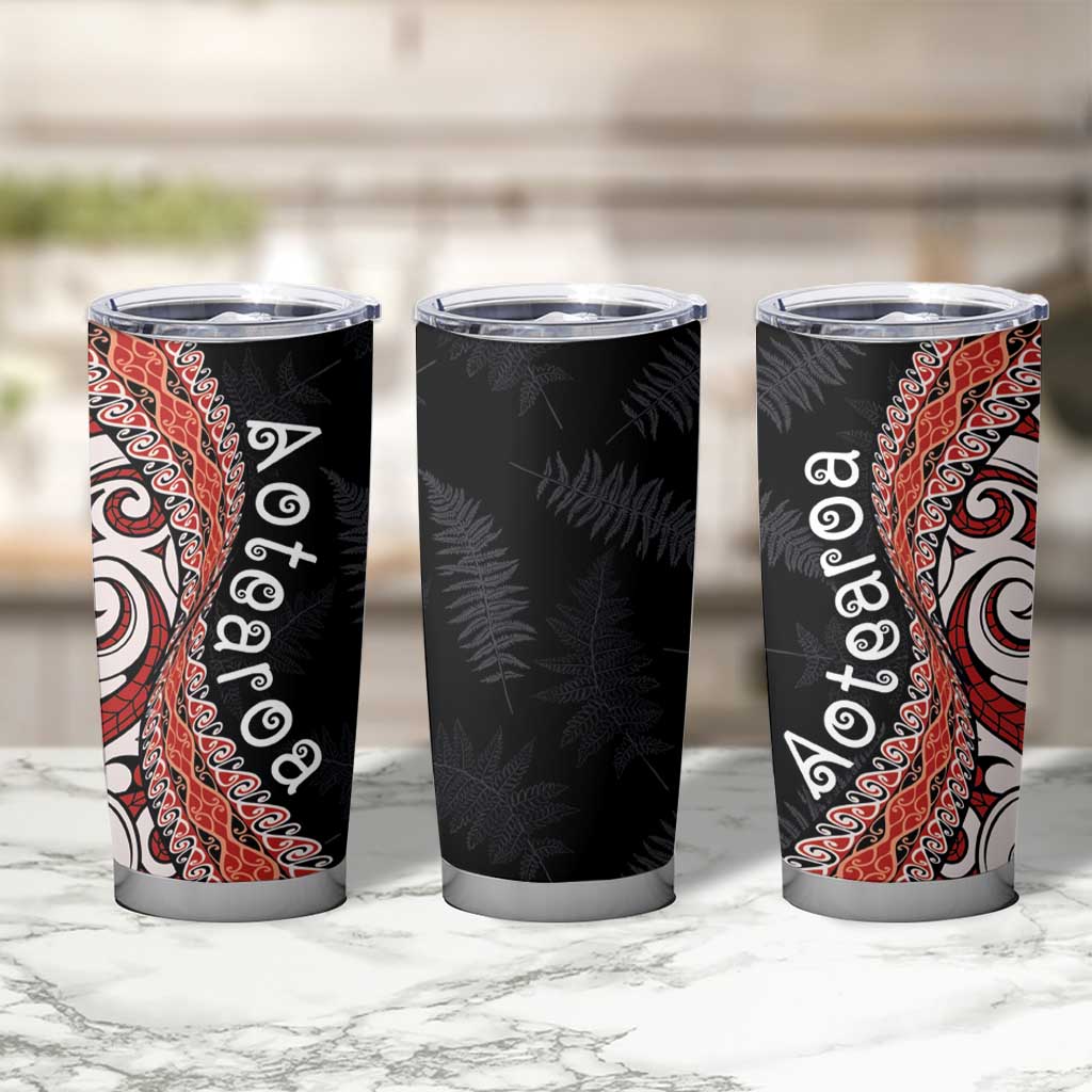 Aotearoa Maori Stylized Koru - Silver Ferns Tumbler Cup LT03 - Polynesian Pride