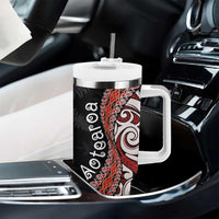 Aotearoa Maori Stylized Koru - Silver Ferns Tumbler With Handle LT03 - Polynesian Pride