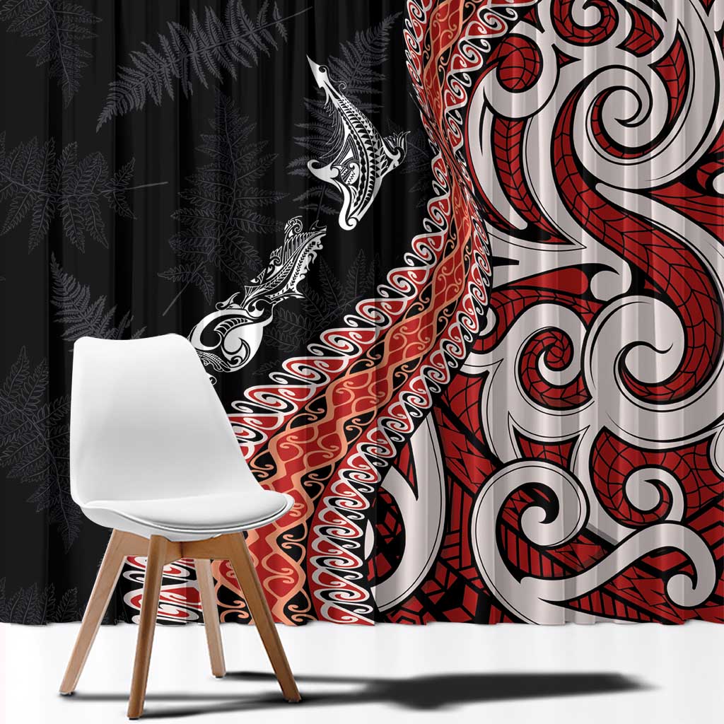 Aotearoa Maori Stylized Koru - Silver Ferns Window Curtain LT03 - Polynesian Pride