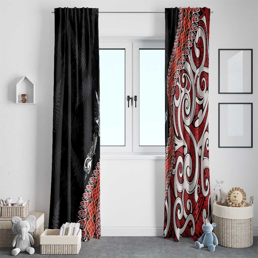 Aotearoa Maori Stylized Koru - Silver Ferns Window Curtain LT03 - Polynesian Pride