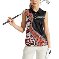 Aotearoa Maori Stylized Koru - Silver Ferns Women Sleeveless Polo Shirt