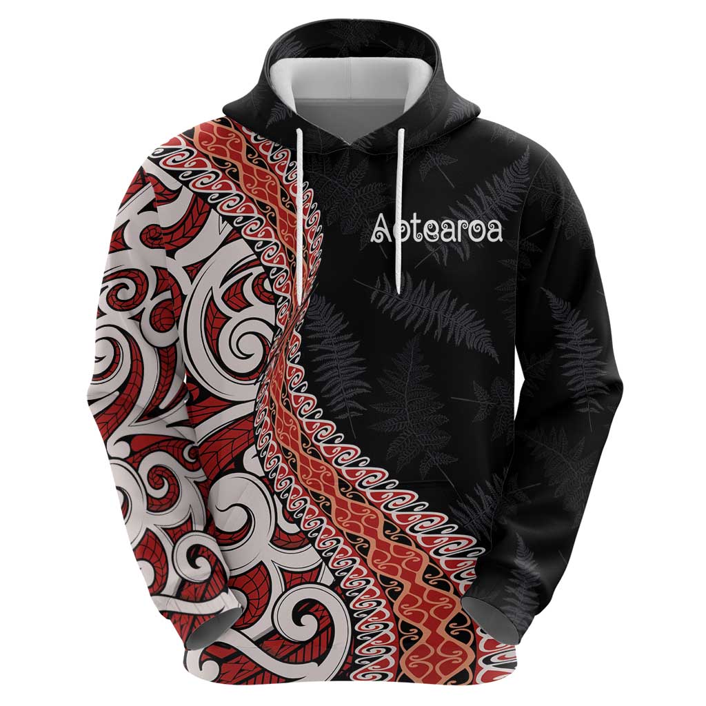 Aotearoa Maori Stylized Koru - Silver Ferns Zip Hoodie