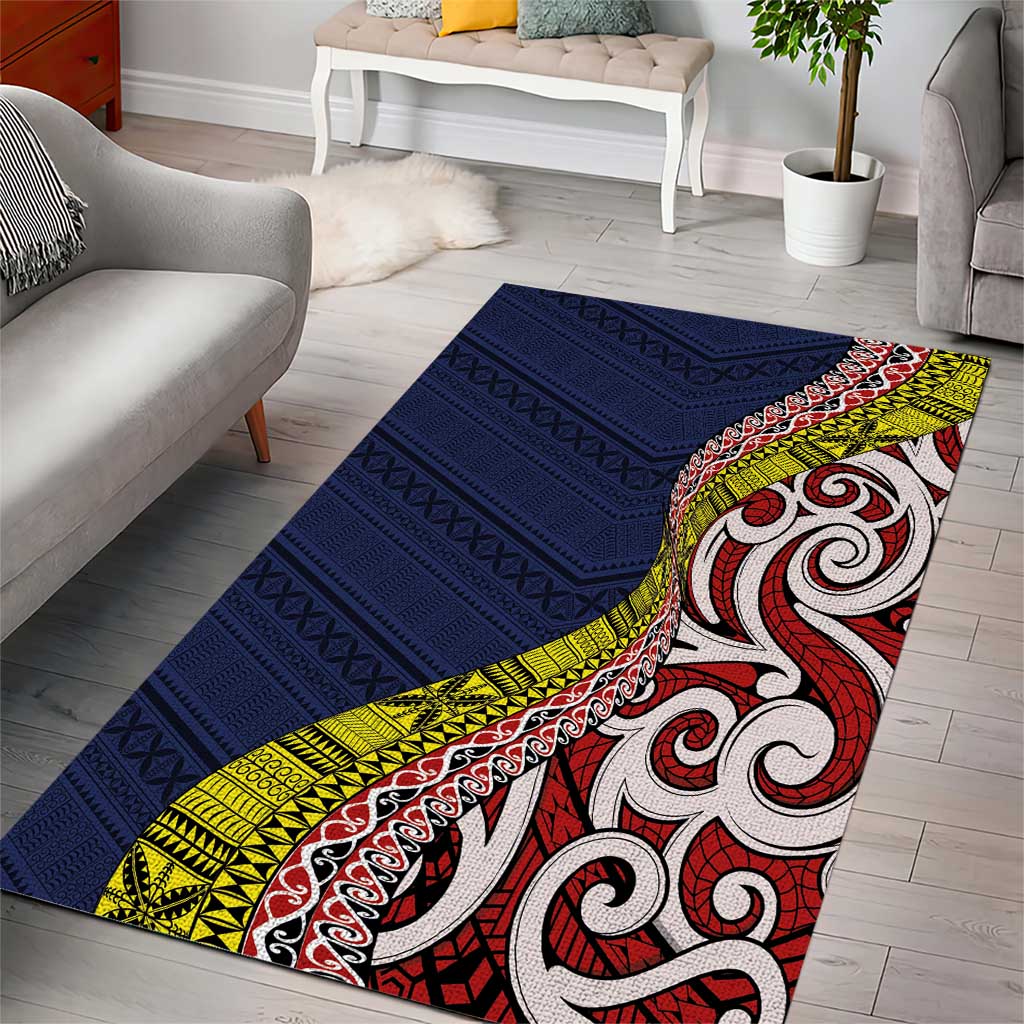 Aotearoa and Niue Area Rug Hiapo Maori Stylized Koru LT03 - Polynesian Pride