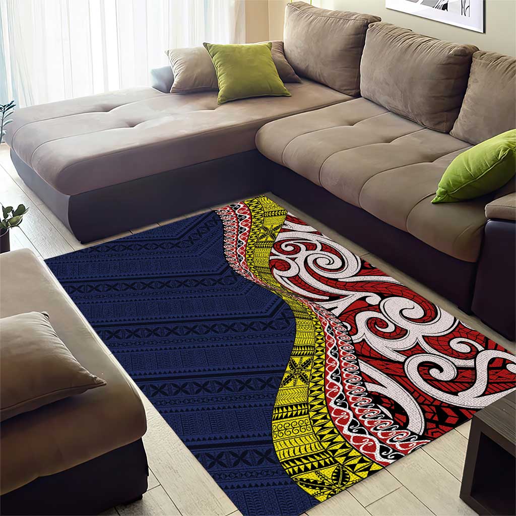 Aotearoa and Niue Area Rug Hiapo Maori Stylized Koru LT03 - Polynesian Pride