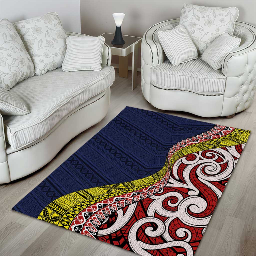 Aotearoa and Niue Area Rug Hiapo Maori Stylized Koru LT03 - Polynesian Pride