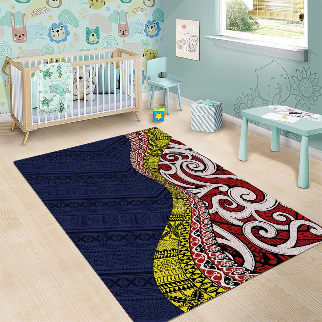 Aotearoa and Niue Area Rug Hiapo Maori Stylized Koru LT03 - Polynesian Pride