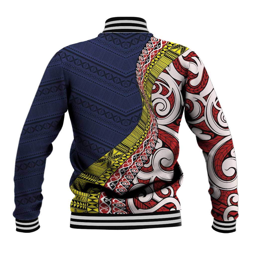 Aotearoa and Niue Baseball Jacket Hiapo Maori Stylized Koru LT03 - Polynesian Pride