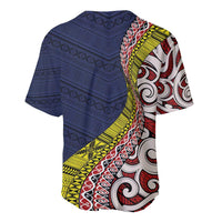 Aotearoa and Niue Baseball Jersey Hiapo Maori Stylized Koru