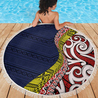 Aotearoa and Niue Beach Blanket Hiapo Maori Stylized Koru LT03 - Polynesian Pride