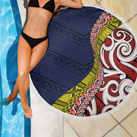 Aotearoa and Niue Beach Blanket Hiapo Maori Stylized Koru LT03 - Polynesian Pride