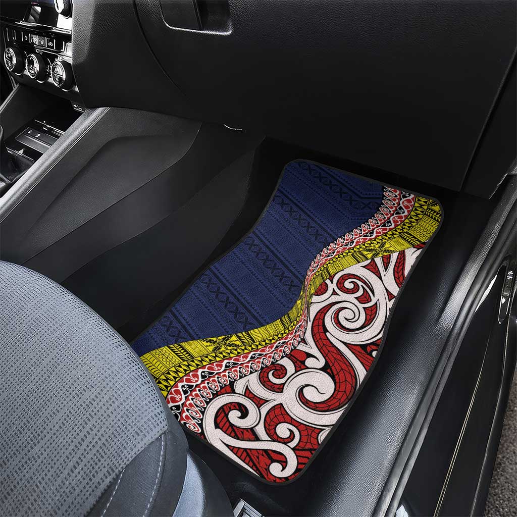 Aotearoa and Niue Car Mats Hiapo Maori Stylized Koru LT03 - Polynesian Pride