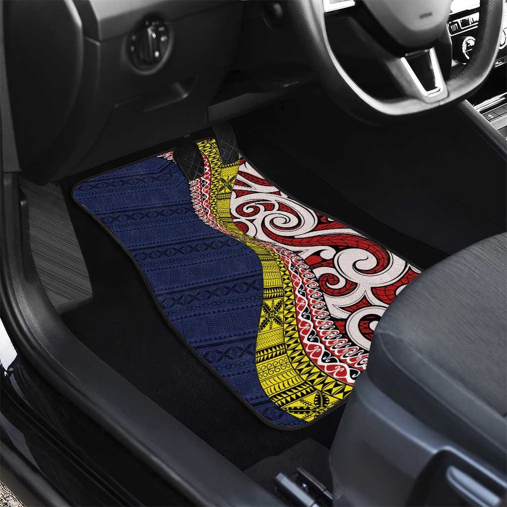 Aotearoa and Niue Car Mats Hiapo Maori Stylized Koru LT03 - Polynesian Pride