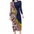 Aotearoa and Niue Family Matching Long Sleeve Bodycon Dress and Hawaiian Shirt Hiapo Maori Stylized Koru