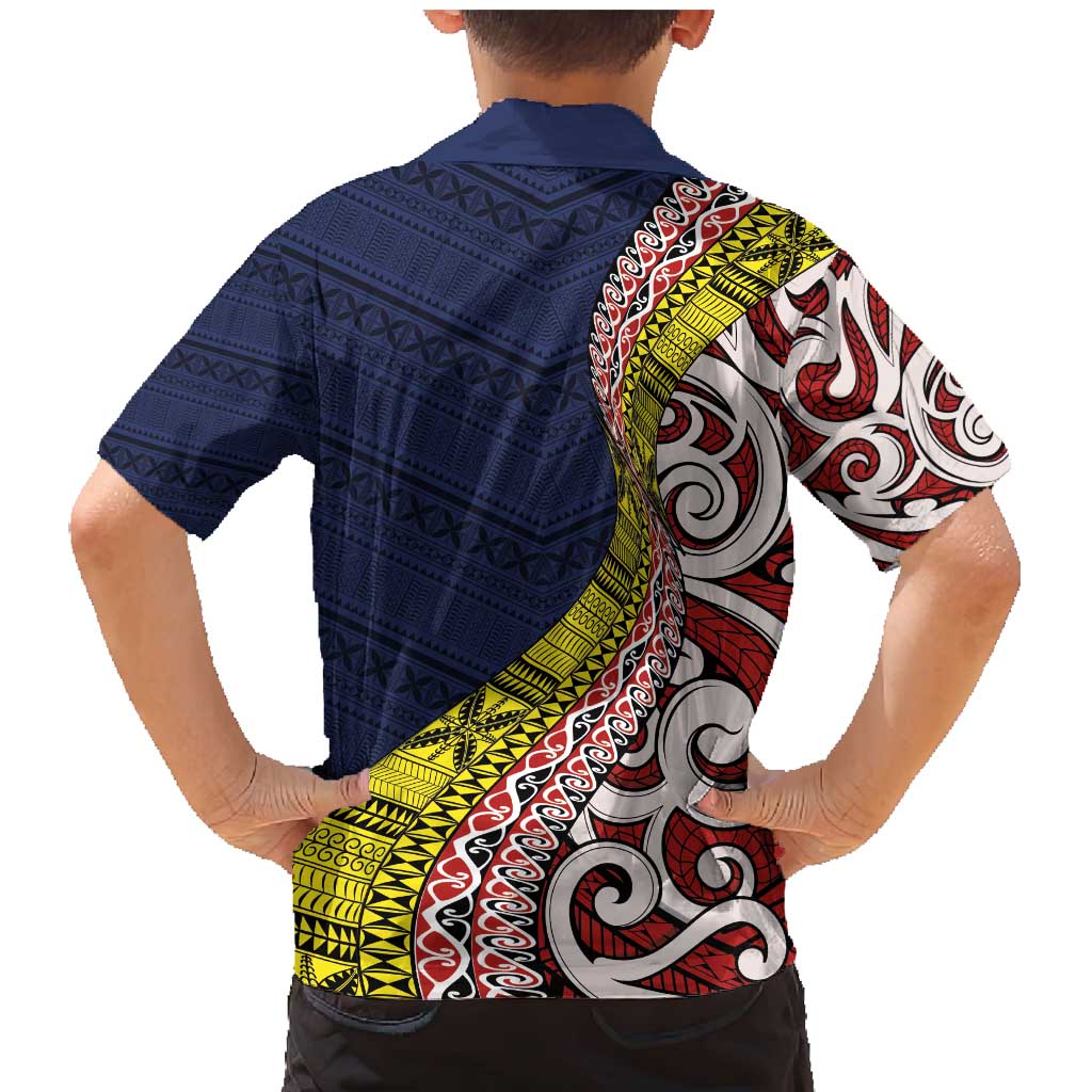 Aotearoa and Niue Family Matching Mermaid Dress and Hawaiian Shirt Hiapo Maori Stylized Koru