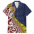 Aotearoa and Niue Family Matching Off Shoulder Maxi Dress and Hawaiian Shirt Hiapo Maori Stylized Koru