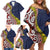 Aotearoa and Niue Family Matching Off Shoulder Short Dress and Hawaiian Shirt Hiapo Maori Stylized Koru