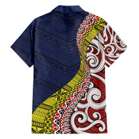 Aotearoa and Niue Family Matching Summer Maxi Dress and Hawaiian Shirt Hiapo Maori Stylized Koru