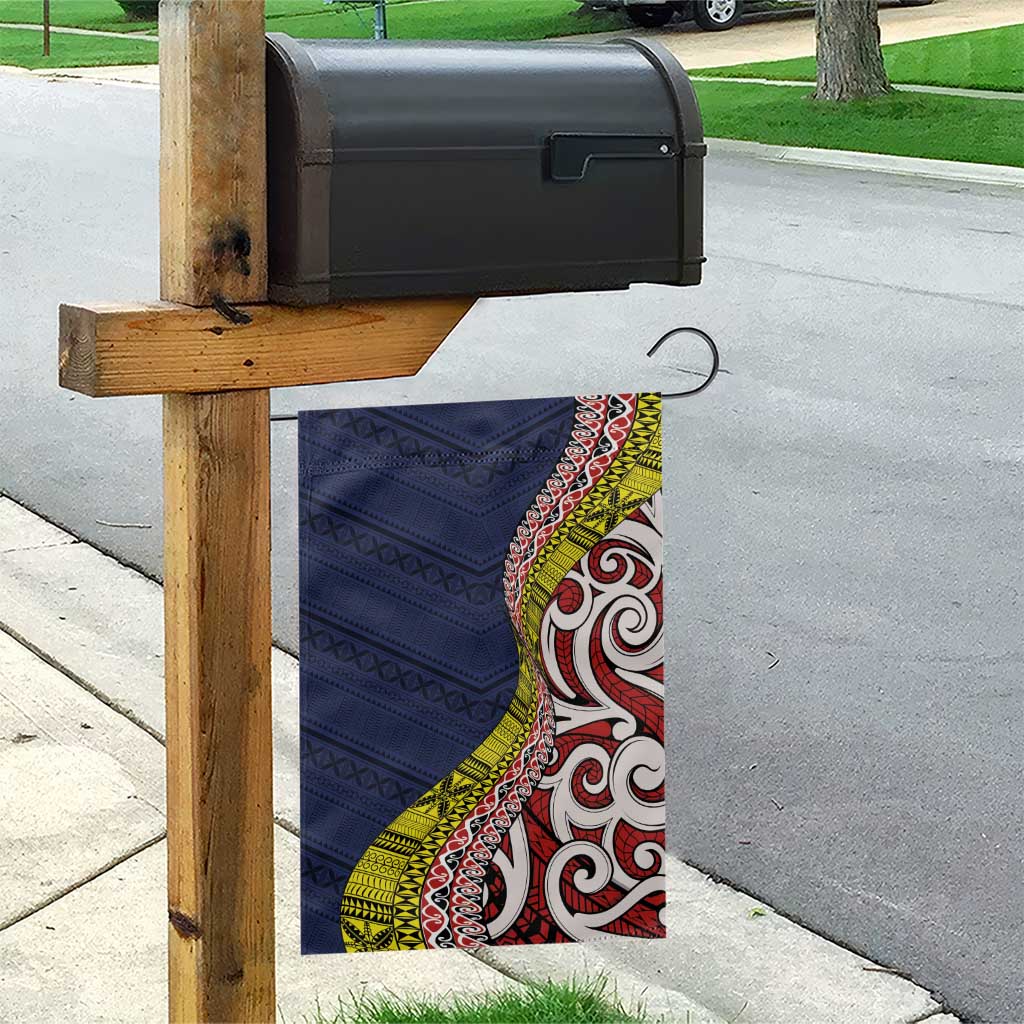 Aotearoa and Niue Garden Flag Hiapo Maori Stylized Koru LT03 - Polynesian Pride