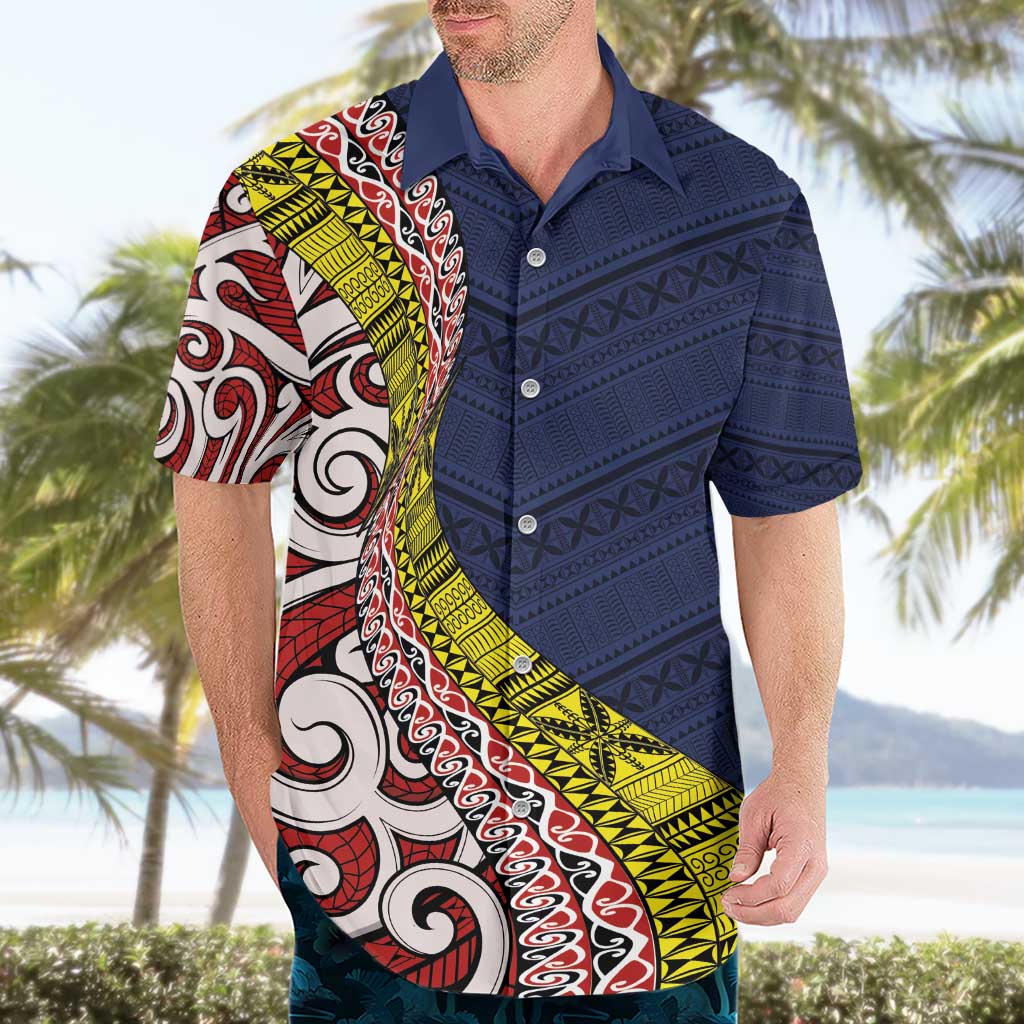 Aotearoa and Niue Hawaiian Shirt Hiapo Maori Stylized Koru LT03 - Polynesian Pride