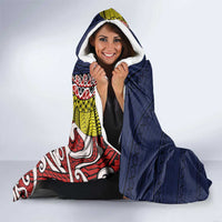 Aotearoa and Niue Hooded Blanket Hiapo Maori Stylized Koru LT03 - Polynesian Pride