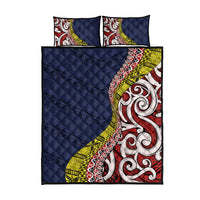 Aotearoa and Niue Quilt Bed Set Hiapo Maori Stylized Koru LT03 - Polynesian Pride