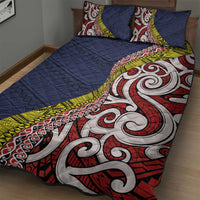 Aotearoa and Niue Quilt Bed Set Hiapo Maori Stylized Koru LT03 - Polynesian Pride