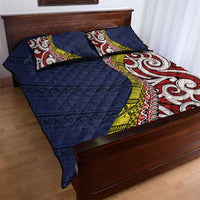 Aotearoa and Niue Quilt Bed Set Hiapo Maori Stylized Koru LT03 - Polynesian Pride