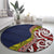 Aotearoa and Niue Round Carpet Hiapo Maori Stylized Koru