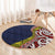 Aotearoa and Niue Round Carpet Hiapo Maori Stylized Koru