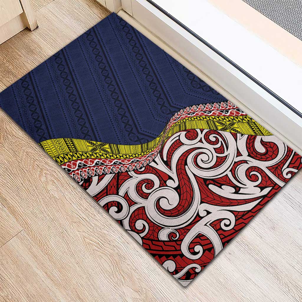 Aotearoa and Niue Rubber Doormat Hiapo Maori Stylized Koru LT03 - Polynesian Pride