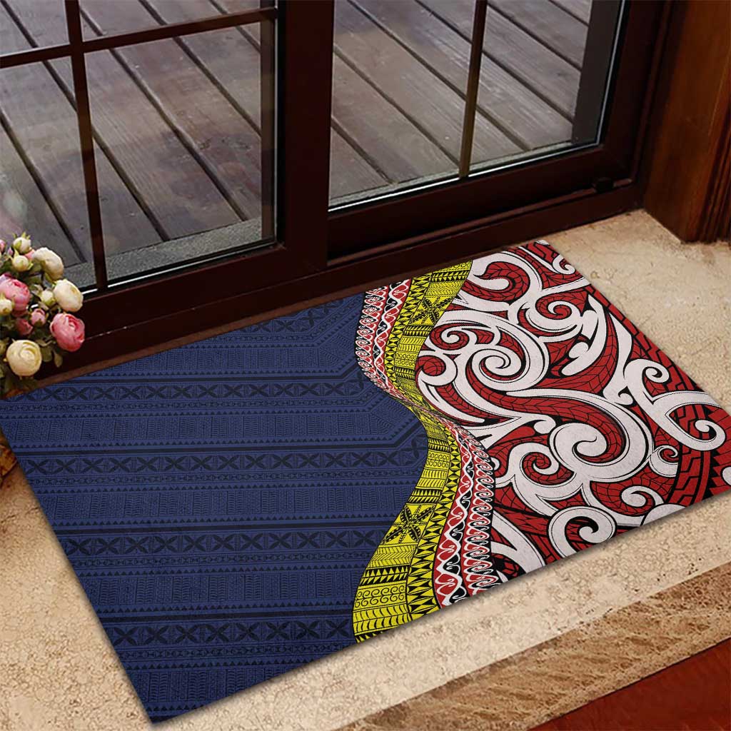 Aotearoa and Niue Rubber Doormat Hiapo Maori Stylized Koru LT03 - Polynesian Pride