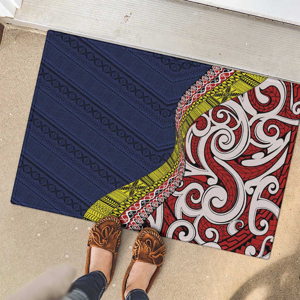 Aotearoa and Niue Rubber Doormat Hiapo Maori Stylized Koru LT03 - Polynesian Pride