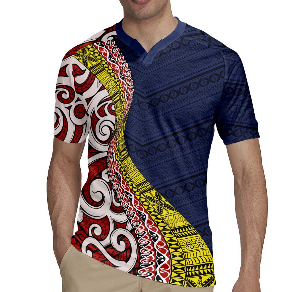 Aotearoa and Niue Rugby Jersey Hiapo Maori Stylized Koru LT03 - Polynesian Pride