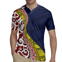 Aotearoa and Niue Rugby Jersey Hiapo Maori Stylized Koru LT03 - Polynesian Pride
