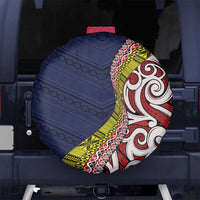 Aotearoa and Niue Spare Tire Cover Hiapo Maori Stylized Koru LT03 - Polynesian Pride
