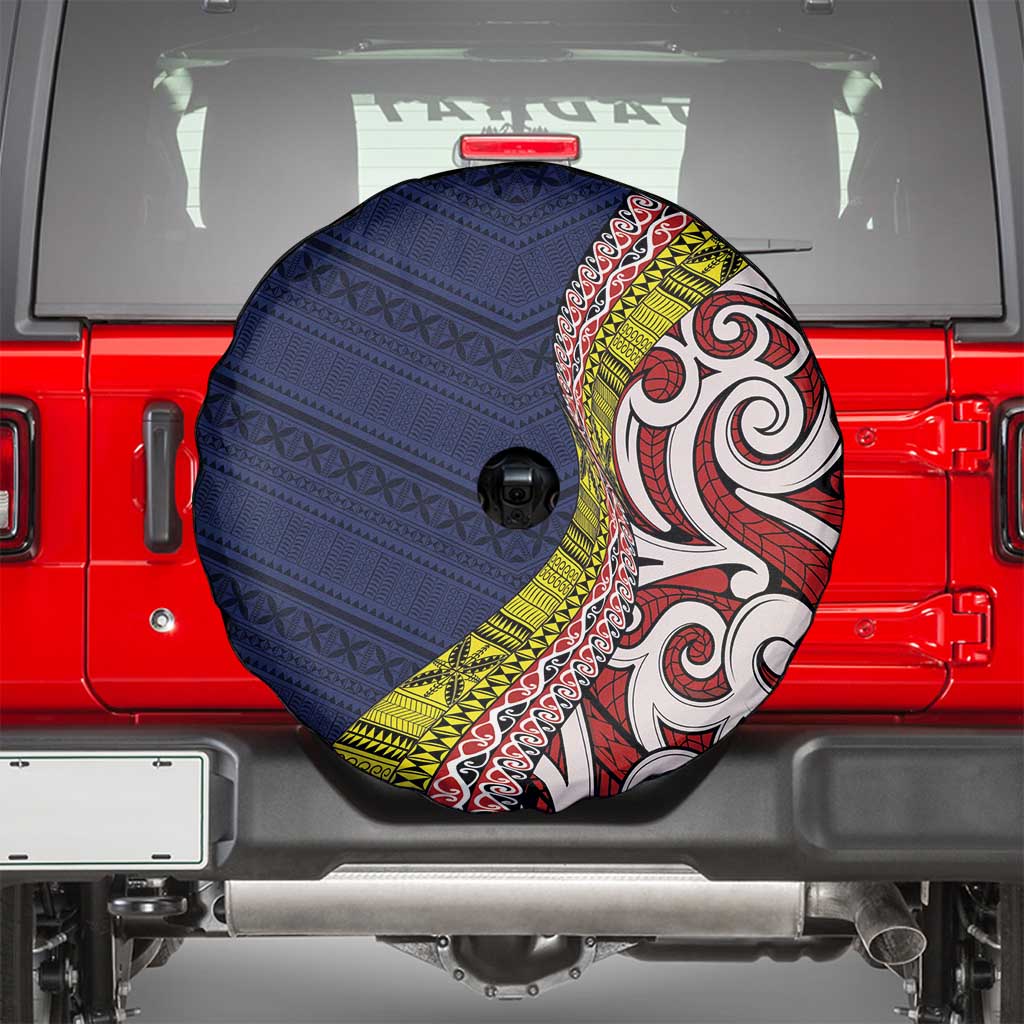 Aotearoa and Niue Spare Tire Cover Hiapo Maori Stylized Koru LT03 - Polynesian Pride
