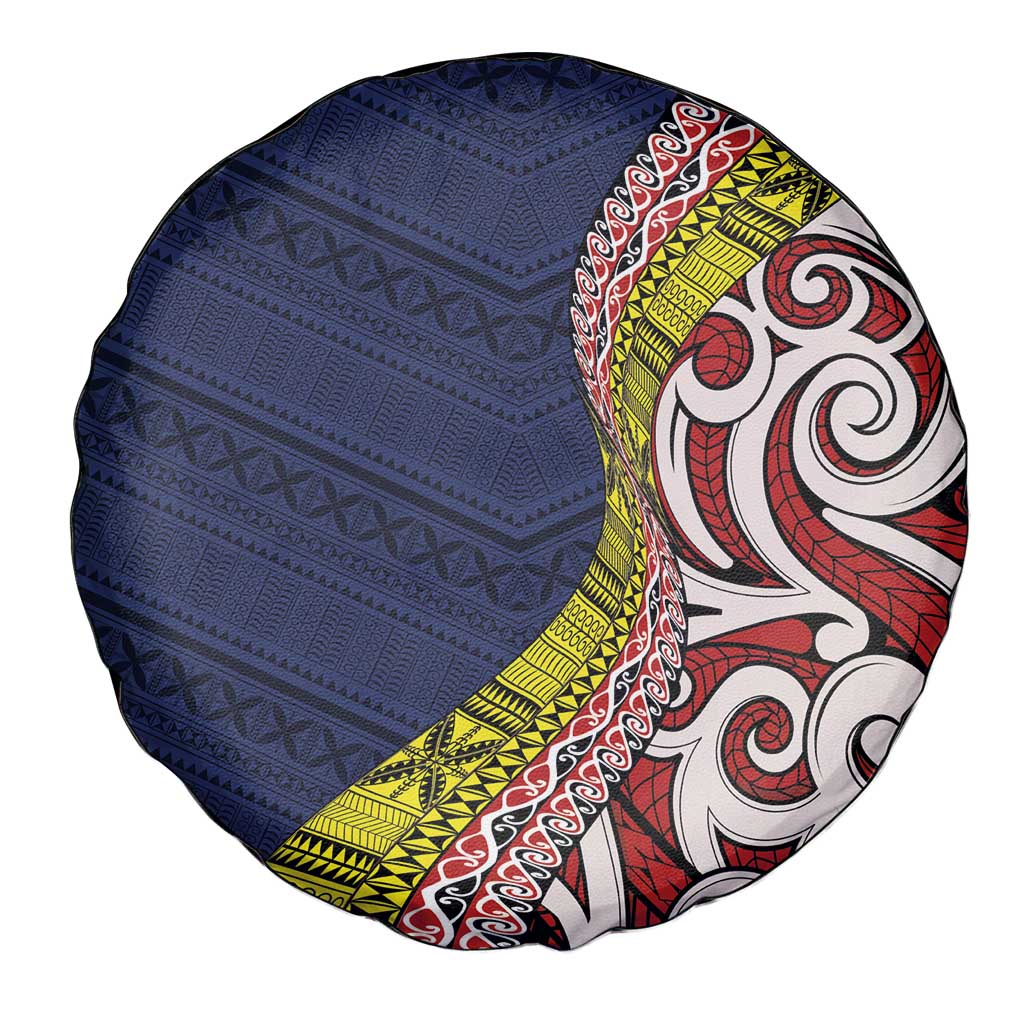 Aotearoa and Niue Spare Tire Cover Hiapo Maori Stylized Koru LT03 - Polynesian Pride