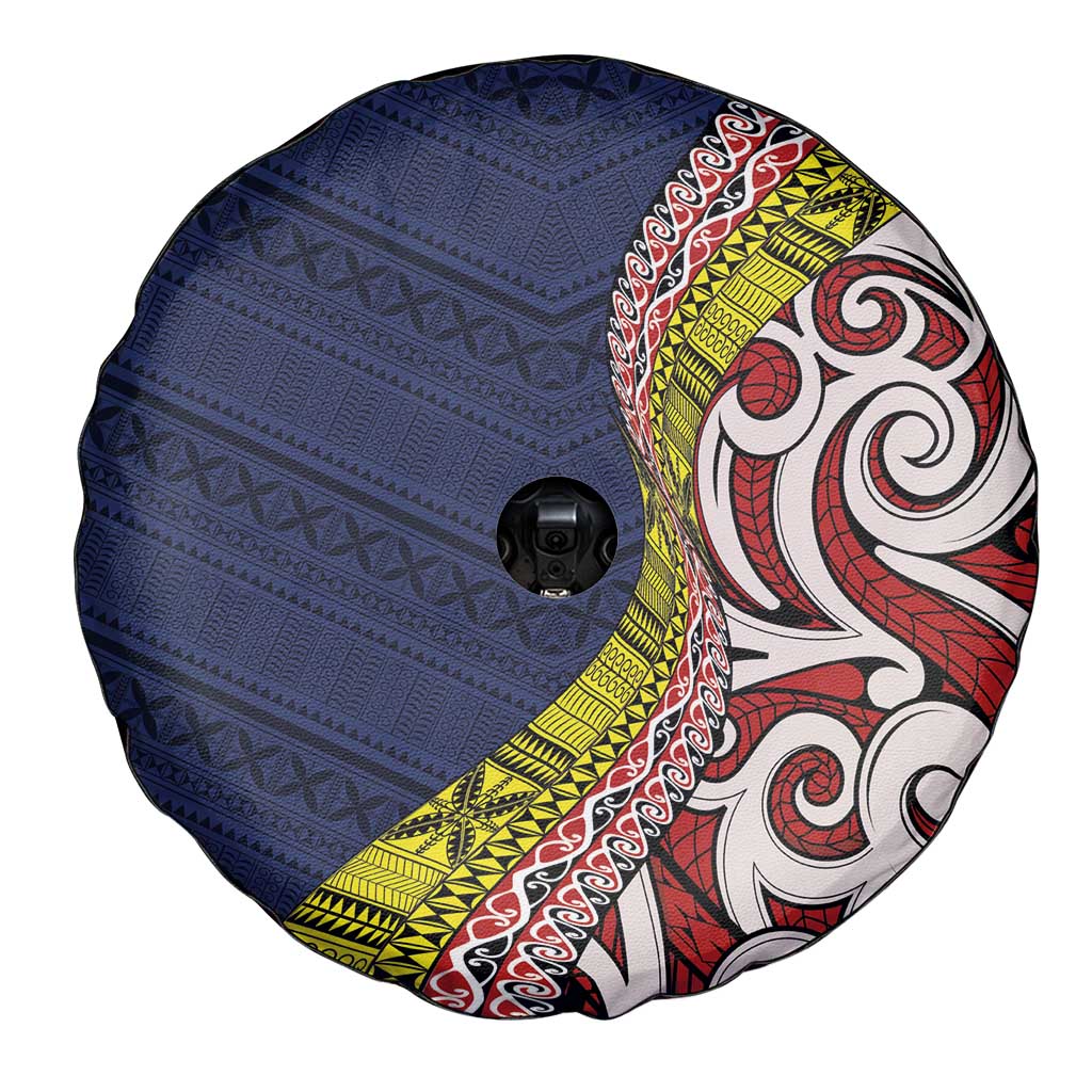 Aotearoa and Niue Spare Tire Cover Hiapo Maori Stylized Koru LT03 - Polynesian Pride