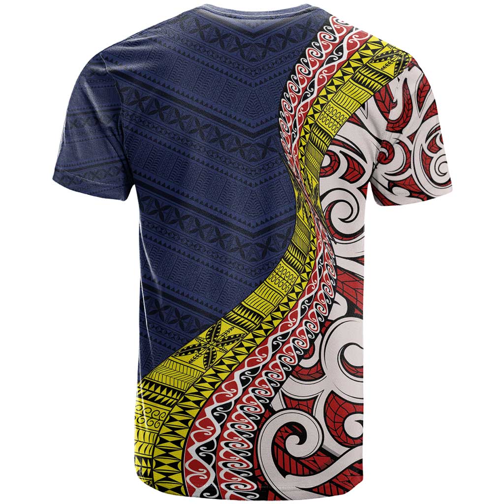 Aotearoa and Niue T Shirt Hiapo Maori Stylized Koru LT03 - Polynesian Pride