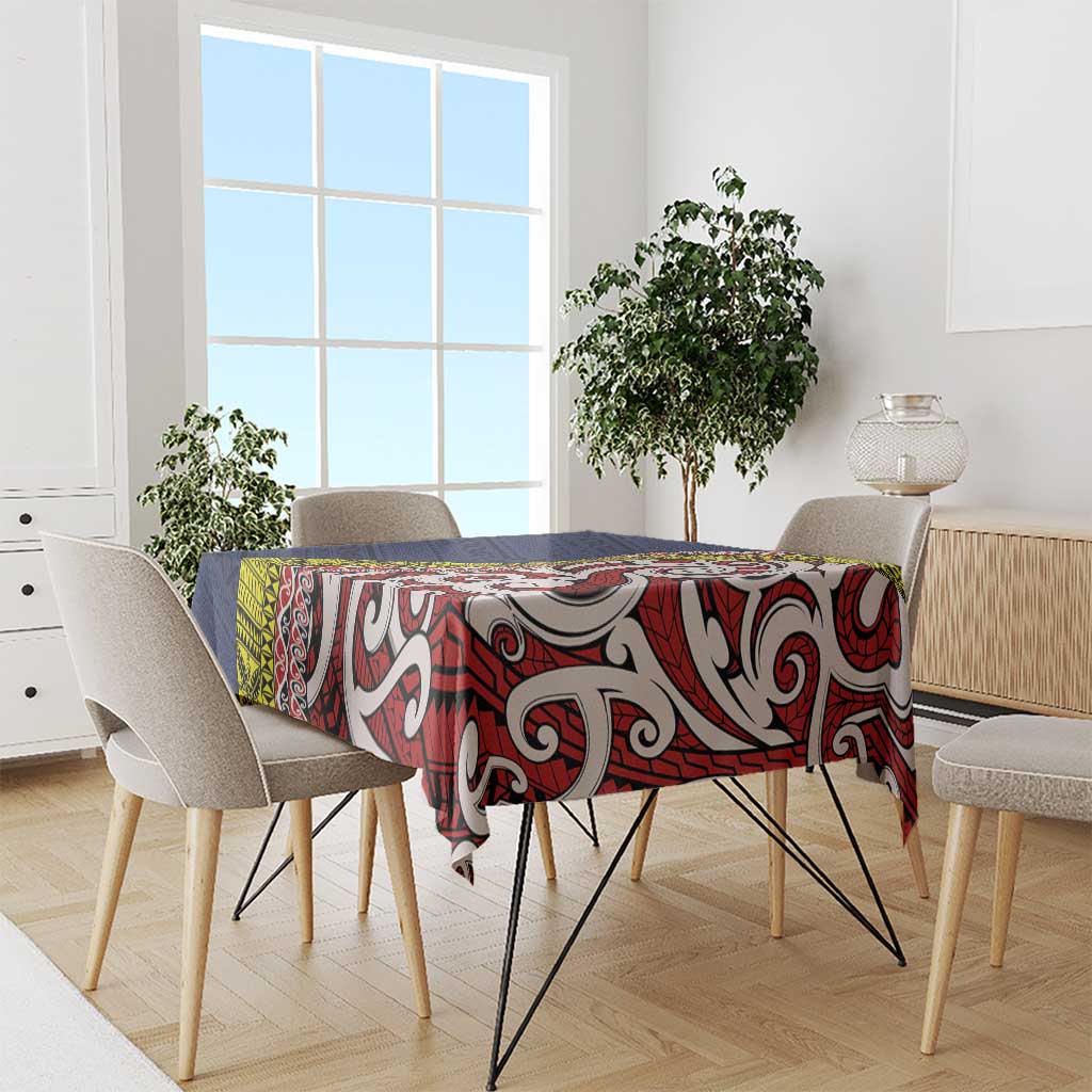 Aotearoa and Niue Tablecloth Hiapo Maori Stylized Koru LT03 - Polynesian Pride