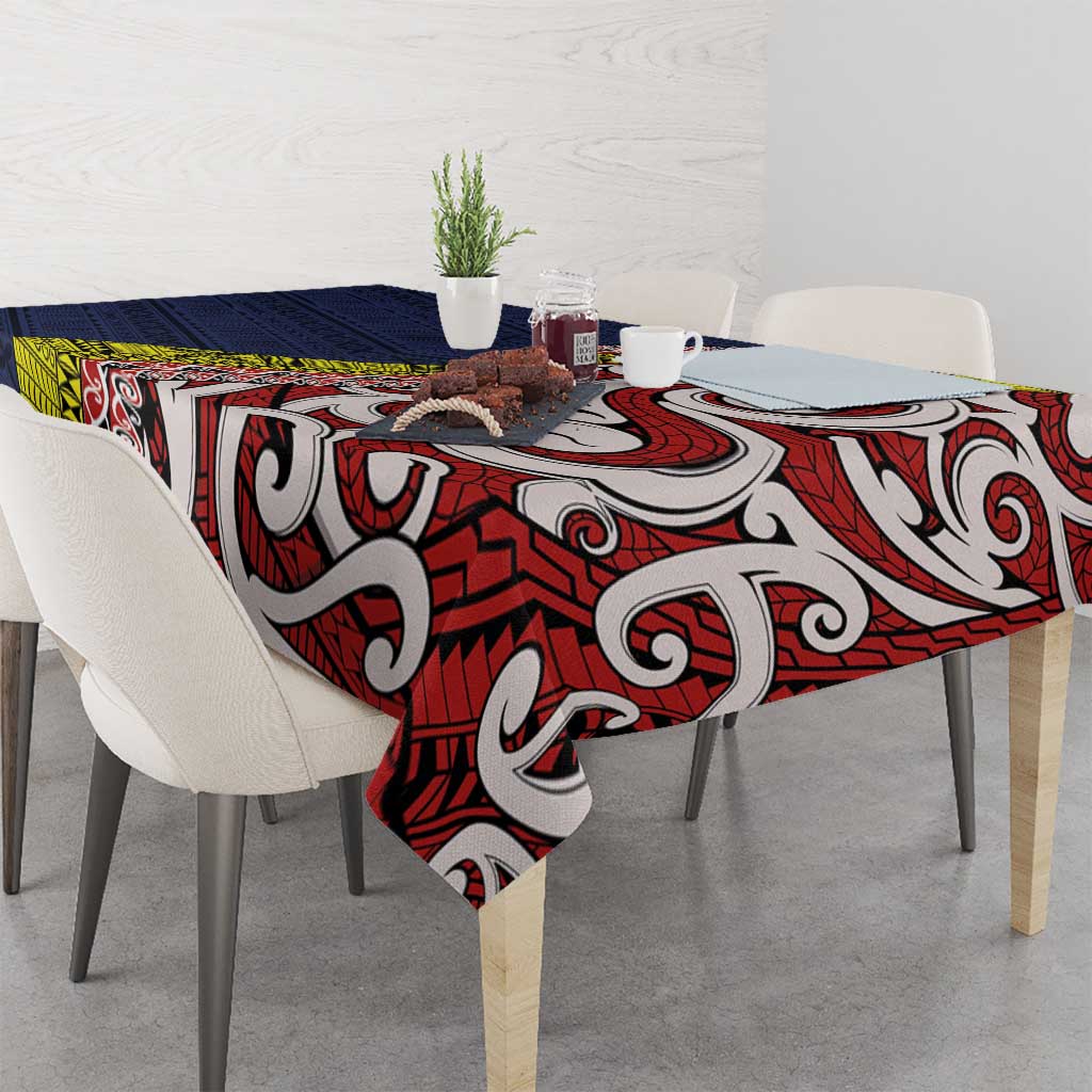 Aotearoa and Niue Tablecloth Hiapo Maori Stylized Koru LT03 - Polynesian Pride
